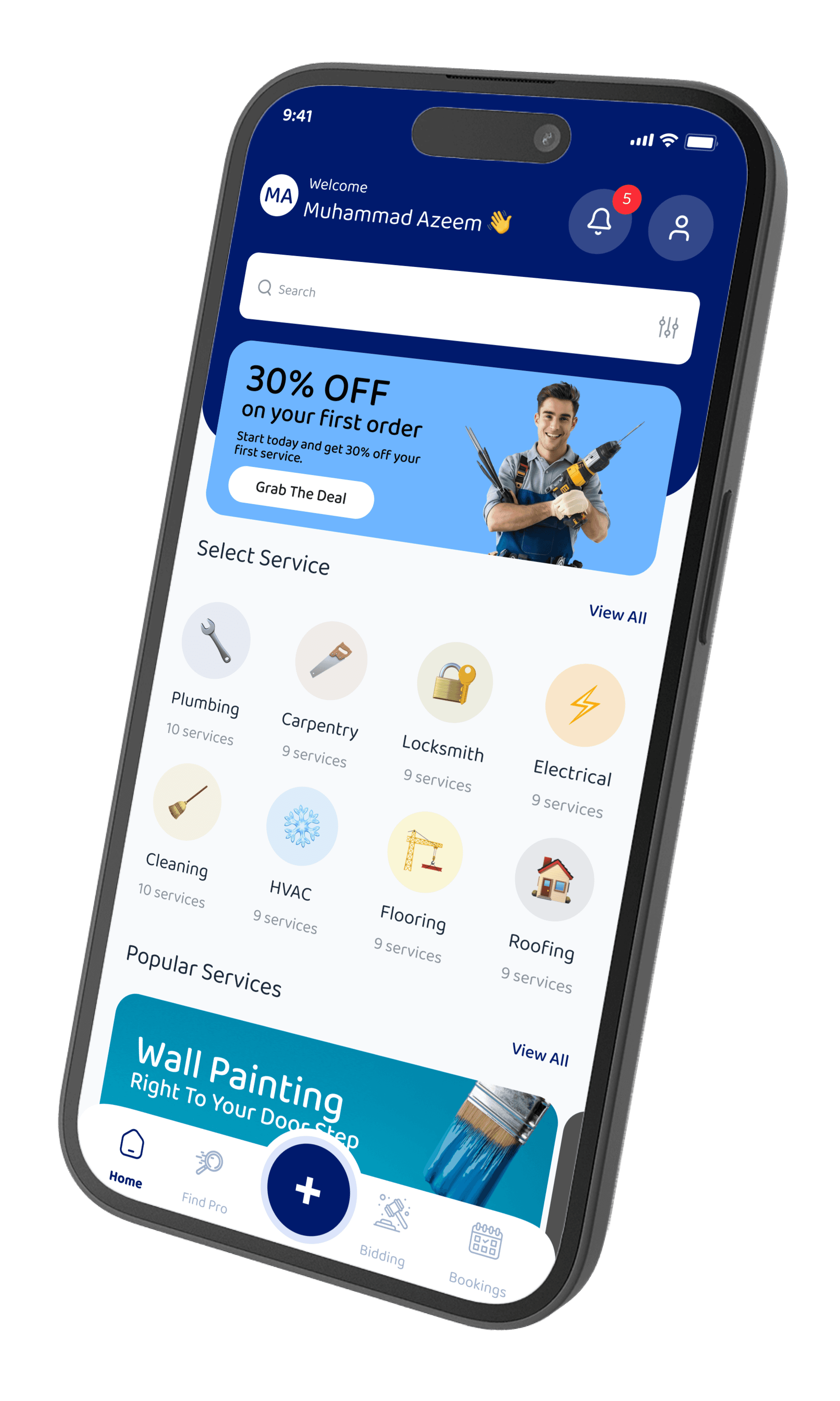 Servisca Mobile App Interface